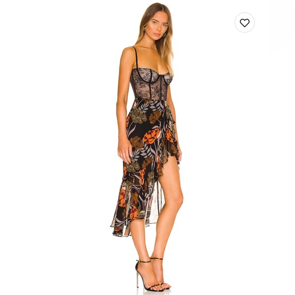 NWT Katie May “Take A Sip” dress in color called “Black 70s Florals” 🌻 - Picture 2 of 9
